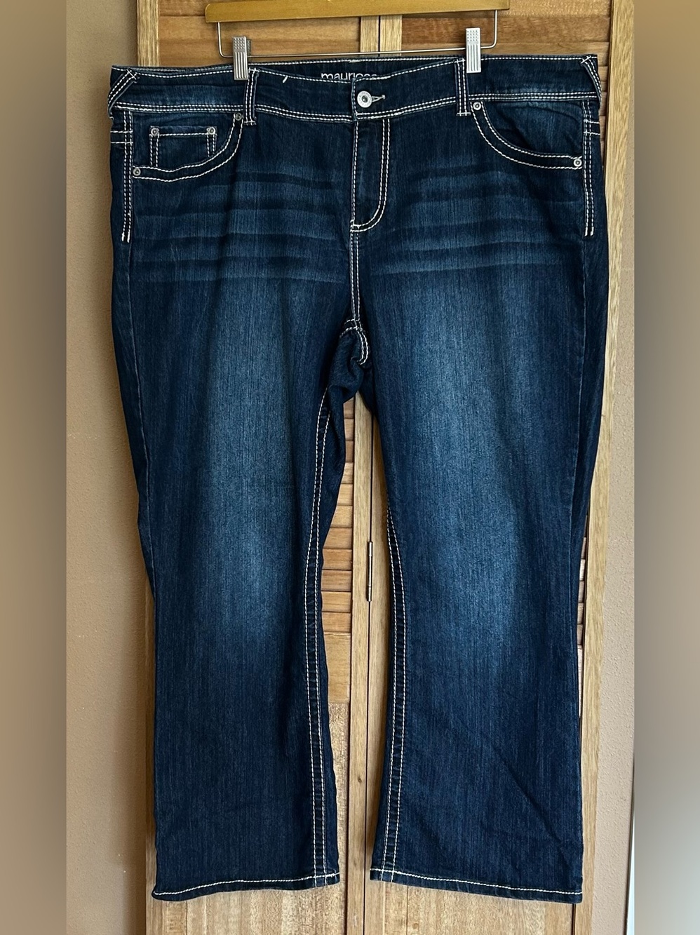 Maurices Straight Stretch dark blue jeans Womens plus size 24 X-Short